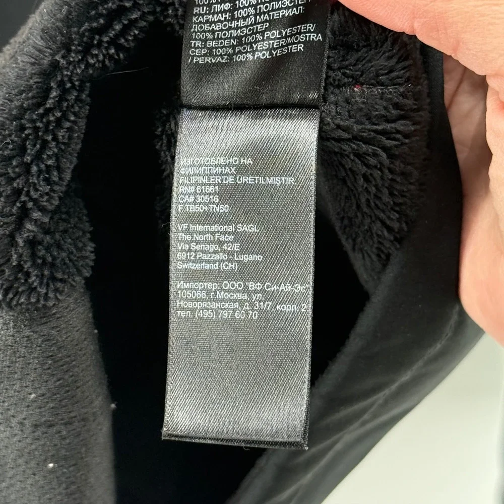 The North Face Men's Large Black Red Softshell Jacket Fleece Lined Heavyweight